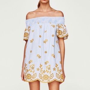 Eyelet Zara Off The Shoulder Dress Size S